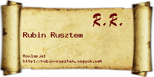 Rubin Rusztem névjegykártya